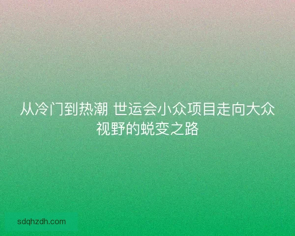 从冷门到热潮 世运会小众项目走向大众视野的蜕变之路
