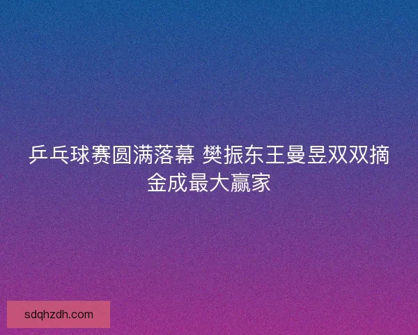 乒乓球赛圆满落幕 樊振东王曼昱双双摘金成最大赢家