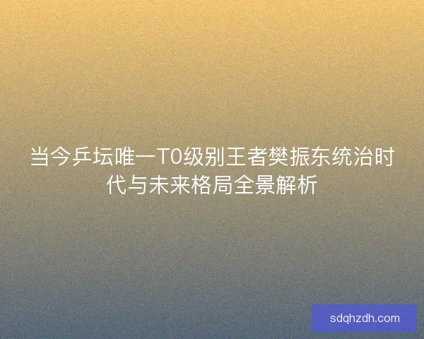 当今乒坛唯一T0级别王者樊振东统治时代与未来格局全景解析 当今乒坛唯一T0级别王者樊振东统治时代与未来格局全景解析