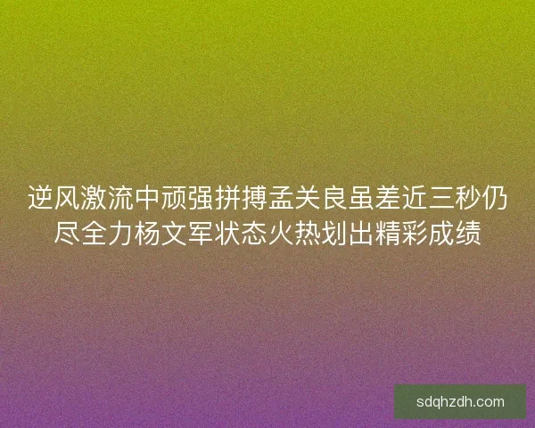 逆风激流中顽强拼搏孟关良虽差近三秒仍尽全力杨文军状态火热划出精彩成绩 逆风激流中顽强拼搏孟关良虽差近三秒仍尽全力杨文军状态火热划出精彩成绩